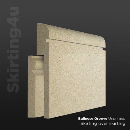 Bullnose Groove MDF Skirting Board Cover (Skirting Over Skirting)