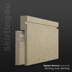 Square Groove MDF Skirting Board Cover (Skirting Over Skirting)