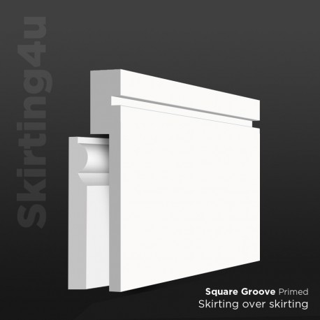 Square Groove MDF Skirting Board Cover (Skirting Over Skirting)