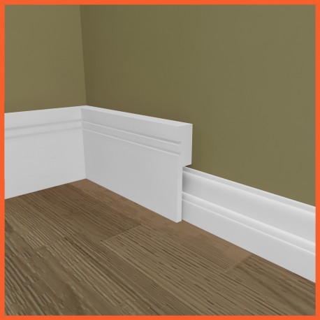 Square Groove 2 MDF Skirting Board Cover (Skirting Over Skirting)