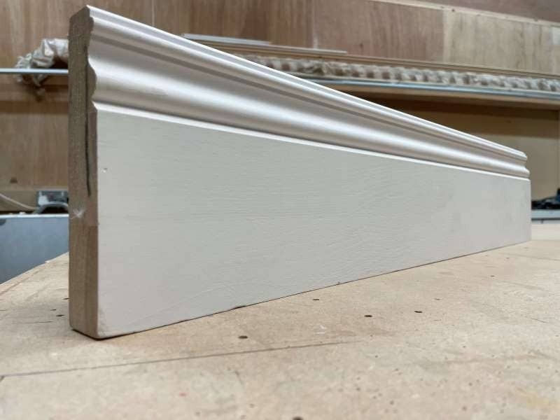 primed finger jointed pine skirting board